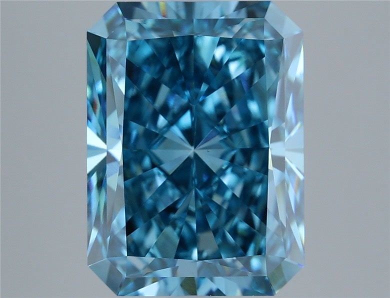 Loose Diamond - RADIANT 5.01ct Fancy Vivid Blue VS1: Loose Diamond - RADIANT 5.01ct Fancy Vivid Blue VS1 Source: This is a real non-mined Diamond that has been grown in a lab Shape: RADIANT Carats: 5.01 Color: Fancy Vivid Blue Certification: IGI Video: