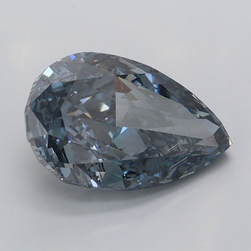 Loose Diamond - PEAR 2.06ct Fancy Grayish Blue SI1: Loose Diamond - PEAR 2.06ct Fancy Grayish Blue SI1 Source: This is a real non-mined Diamond that has been grown in a lab Shape: PEAR Carats: 2.06 Color: Fancy Grayish Blue Certification: IGI Video: