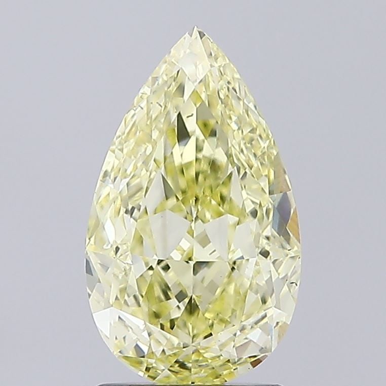 Loose Diamond - PEAR 2.05ct Fancy Light Yellow VS2: Loose Diamond - PEAR 2.05ct Fancy Light Yellow VS2 Source: This is a real non-mined Diamond that has been grown in a lab Shape: PEAR Carats: 2.05 Color: Fancy Light Yellow Certification: IGI Video: