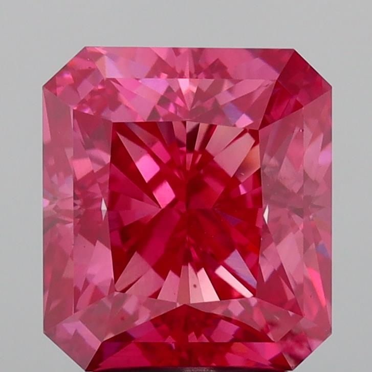 Loose Diamond - RADIANT 4.0ct Fancy Vivid Pink VS1: Loose Diamond - RADIANT 4.0ct Fancy Vivid Pink VS1 Source: This is a real non-mined Diamond that has been grown in a lab Shape: RADIANT Carats: 4.0 Color: Fancy Vivid Pink Certification: IGI Video: