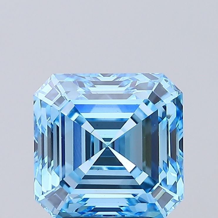 Loose Diamond - ASSCHER 3.08ct Fancy Vivid Blue VS1: Loose Diamond - ASSCHER 3.08ct Fancy Vivid Blue VS1 Source: This is a real non-mined Diamond that has been grown in a lab Shape: ASSCHER Carats: 3.08 Color: Fancy Vivid Blue Certification: IGI Video: