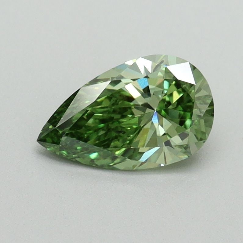 Loose Diamond - PEAR 0.6ct Fancy Vivid Green VS1: Loose Diamond - PEAR 0.6ct Fancy Vivid Green VS1 Source: This is a real non-mined Diamond that has been grown in a lab Shape: PEAR Carats: 0.6 Color: Fancy Vivid Green Certification: IGI Video: