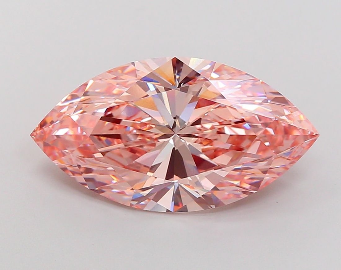 Loose Diamond - MARQUISE 10.01ct Fancy Intense Pink VVS2: Loose Diamond - MARQUISE 10.01ct Fancy Intense Pink VVS2 Source: This is a real non-mined Diamond that has been grown in a lab Shape: MARQUISE Carats: 10.01 Color: Fancy Intense Pink Certification: IG