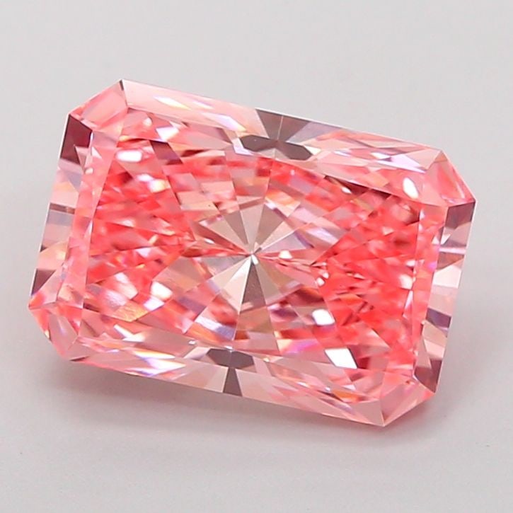 Loose Diamond - RADIANT 3.08ct Fancy Vivid Pink VVS2: Loose Diamond - RADIANT 3.08ct Fancy Vivid Pink VVS2 Source: This is a real non-mined Diamond that has been grown in a lab Shape: RADIANT Carats: 3.08 Color: Fancy Vivid Pink Certification: IGI Video: