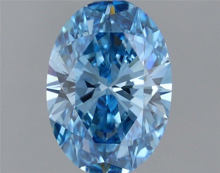 Loose Diamond - OVAL 1.62ct Fancy Vivid Blue VS1: Loose Diamond - OVAL 1.62ct Fancy Vivid Blue VS1 Source: This is a real non-mined Diamond that has been grown in a lab Shape: OVAL Carats: 1.62 Color: Fancy Vivid Blue Certification: IGI Video: