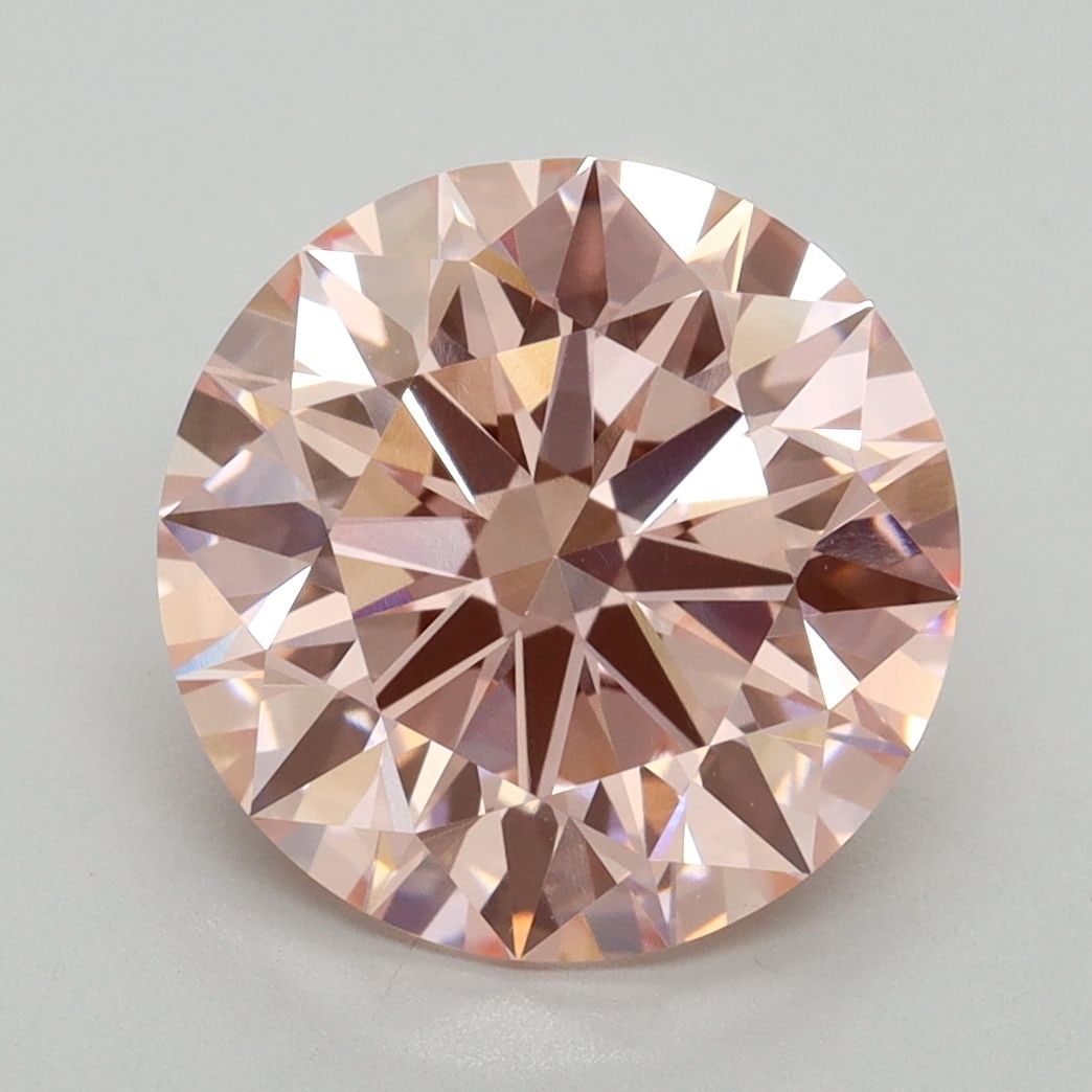 Ideal Loose Diamond - ROUND 4.04ct Fancy Vivid Pink VVS2: Ideal Loose Diamond - ROUND 4.04ct Fancy Vivid Pink VVS2 Source: This is a real non-mined Diamond that has been grown in a lab Shape: ROUND Carats: 4.04 Color: Fancy Vivid Pink Certification: IGI Vide