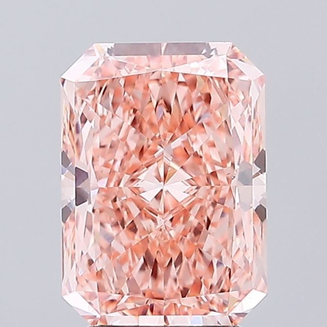 Loose Diamond - RADIANT 3.01ct Fancy Vivid Orangey Pink VS1: Loose Diamond - RADIANT 3.01ct Fancy Vivid Orangey Pink VS1 Source: This is a real non-mined Diamond that has been grown in a lab Shape: RADIANT Carats: 3.01 Color: Fancy Vivid Orangey Pink Certificat