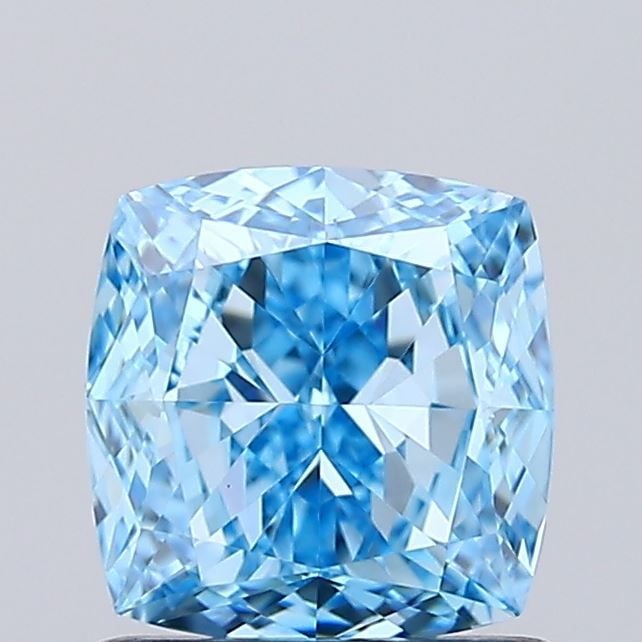 Loose Diamond - CUSHION MODIFIED 1.01ct Fancy Vivid Blue VVS2: Loose Diamond - CUSHION MODIFIED 1.01ct Fancy Vivid Blue VVS2 Source: This is a real non-mined Diamond that has been grown in a lab Shape: CUSHION MODIFIED Carats: 1.01 Color: Fancy Vivid Blue Certifi