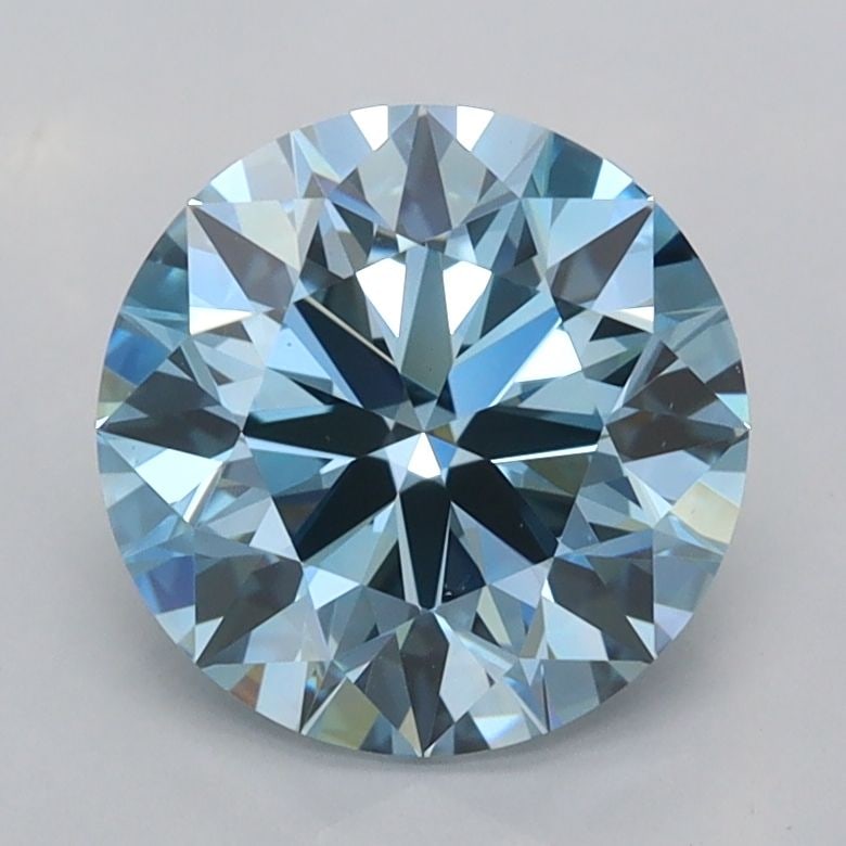 Ideal Loose Diamond - ROUND 2.01ct Fancy Vivid Blue VVS2: Ideal Loose Diamond - ROUND 2.01ct Fancy Vivid Blue VVS2 Source: This is a real non-mined Diamond that has been grown in a lab Shape: ROUND Carats: 2.01 Color: Fancy Vivid Blue Certification: IGI Vide