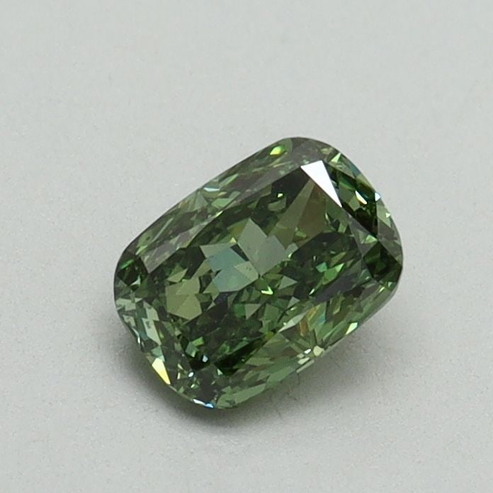 Loose Diamond - CUSHION MODIFIED 0.52ct Fancy Vivid Green VS1: Loose Diamond - CUSHION MODIFIED 0.52ct Fancy Vivid Green VS1 Source: This is a real non-mined Diamond that has been grown in a lab Shape: CUSHION MODIFIED Carats: 0.52 Color: Fancy Vivid Green Certif