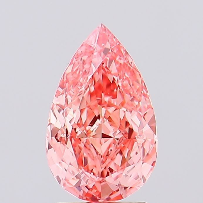 Loose Diamond - PEAR 2.22ct Fancy Vivid Pink VVS2: Loose Diamond - PEAR 2.22ct Fancy Vivid Pink VVS2 Source: This is a real non-mined Diamond that has been grown in a lab Shape: PEAR Carats: 2.22 Color: Fancy Vivid Pink Certification: IGI Video: