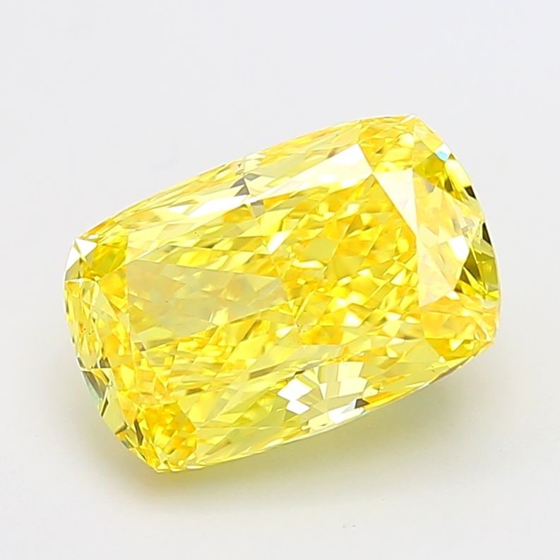 Loose Diamond - CUSHION MODIFIED 5.65ct Fancy Vivid Yellow VS1: Loose Diamond - CUSHION MODIFIED 5.65ct Fancy Vivid Yellow VS1 Source: This is a real non-mined Diamond that has been grown in a lab Shape: CUSHION MODIFIED Carats: 5.65 Color: Fancy Vivid Yellow Cert