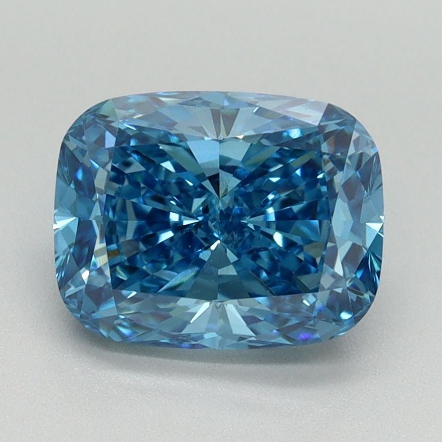 Loose Diamond - CUSHION MODIFIED 2.19ct Fancy Vivid Blue VVS2: Loose Diamond - CUSHION MODIFIED 2.19ct Fancy Vivid Blue VVS2 Source: This is a real non-mined Diamond that has been grown in a lab Shape: CUSHION MODIFIED Carats: 2.19 Color: Fancy Vivid Blue Certifi