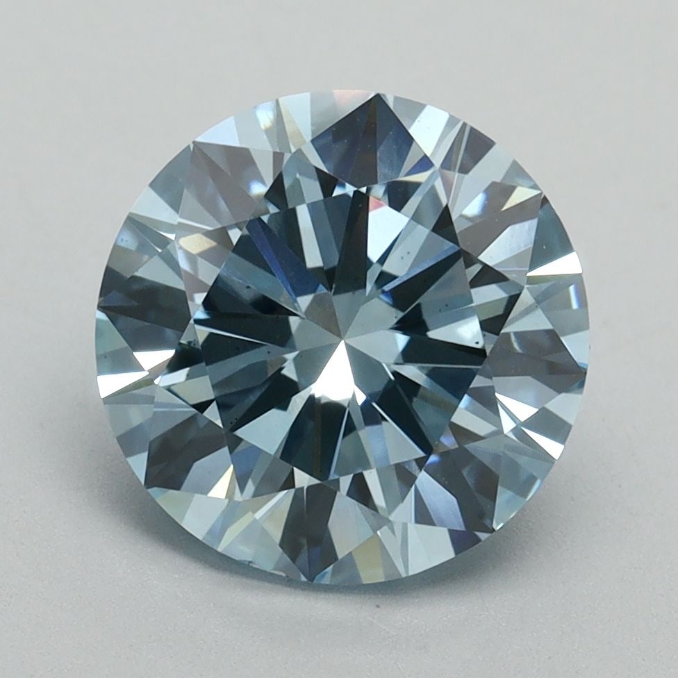 Ideal Loose Diamond - ROUND 3.01ct Fancy Vivid Blue VS2: Ideal Loose Diamond - ROUND 3.01ct Fancy Vivid Blue VS2 Source: This is a real non-mined Diamond that has been grown in a lab Shape: ROUND Carats: 3.01 Color: Fancy Vivid Blue Certification: IGI Video