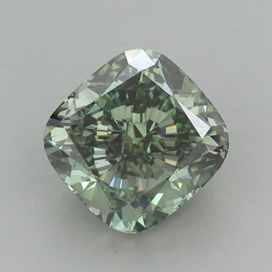 Loose Diamond - CUSHION MODIFIED 1.99ct Fancy Vivid Green VS1: Loose Diamond - CUSHION MODIFIED 1.99ct Fancy Vivid Green VS1 Source: This is a real non-mined Diamond that has been grown in a lab Shape: CUSHION MODIFIED Carats: 1.99 Color: Fancy Vivid Green Certif
