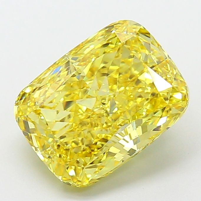 Loose Diamond - CUSHION MODIFIED 5.01ct Fancy Vivid Yellow VS1: Loose Diamond - CUSHION MODIFIED 5.01ct Fancy Vivid Yellow VS1 Source: This is a real non-mined Diamond that has been grown in a lab Shape: CUSHION MODIFIED Carats: 5.01 Color: Fancy Vivid Yellow Cert