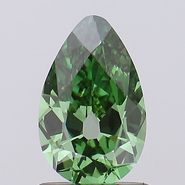 Loose Diamond - PEAR 0.85ct Fancy Vivid Green VS1: Loose Diamond - PEAR 0.85ct Fancy Vivid Green VS1 Source: This is a real non-mined Diamond that has been grown in a lab Shape: PEAR Carats: 0.85 Color: Fancy Vivid Green Certification: NONE Video: