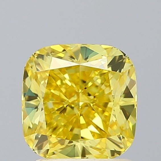 Loose Diamond - CUSHION MODIFIED 1.53ct Fancy Vivid Yellow VS1: Loose Diamond - CUSHION MODIFIED 1.53ct Fancy Vivid Yellow VS1 Source: This is a real non-mined Diamond that has been grown in a lab Shape: CUSHION MODIFIED Carats: 1.53 Color: Fancy Vivid Yellow Cert