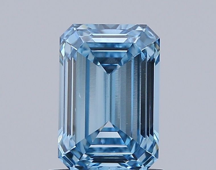 Loose Diamond - EMERALD 1.18ct Fancy Vivid Blue VS2: Loose Diamond - EMERALD 1.18ct Fancy Vivid Blue VS2 Source: This is a real non-mined Diamond that has been grown in a lab Shape: EMERALD Carats: 1.18 Color: Fancy Vivid Blue Certification: NONE Video: