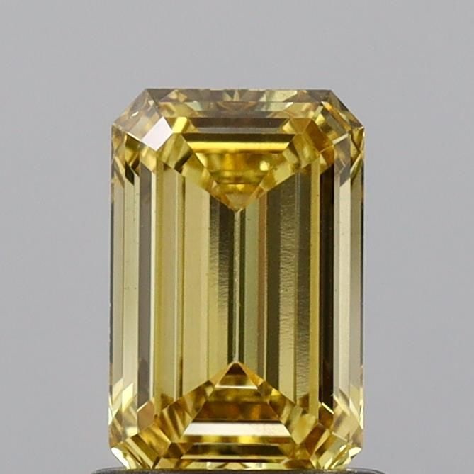 Loose Diamond - EMERALD 1.06ct Fancy Vivid Yellow VS1: Loose Diamond - EMERALD 1.06ct Fancy Vivid Yellow VS1 Source: This is a real non-mined Diamond that has been grown in a lab Shape: EMERALD Carats: 1.06 Color: Fancy Vivid Yellow Certification: NONE