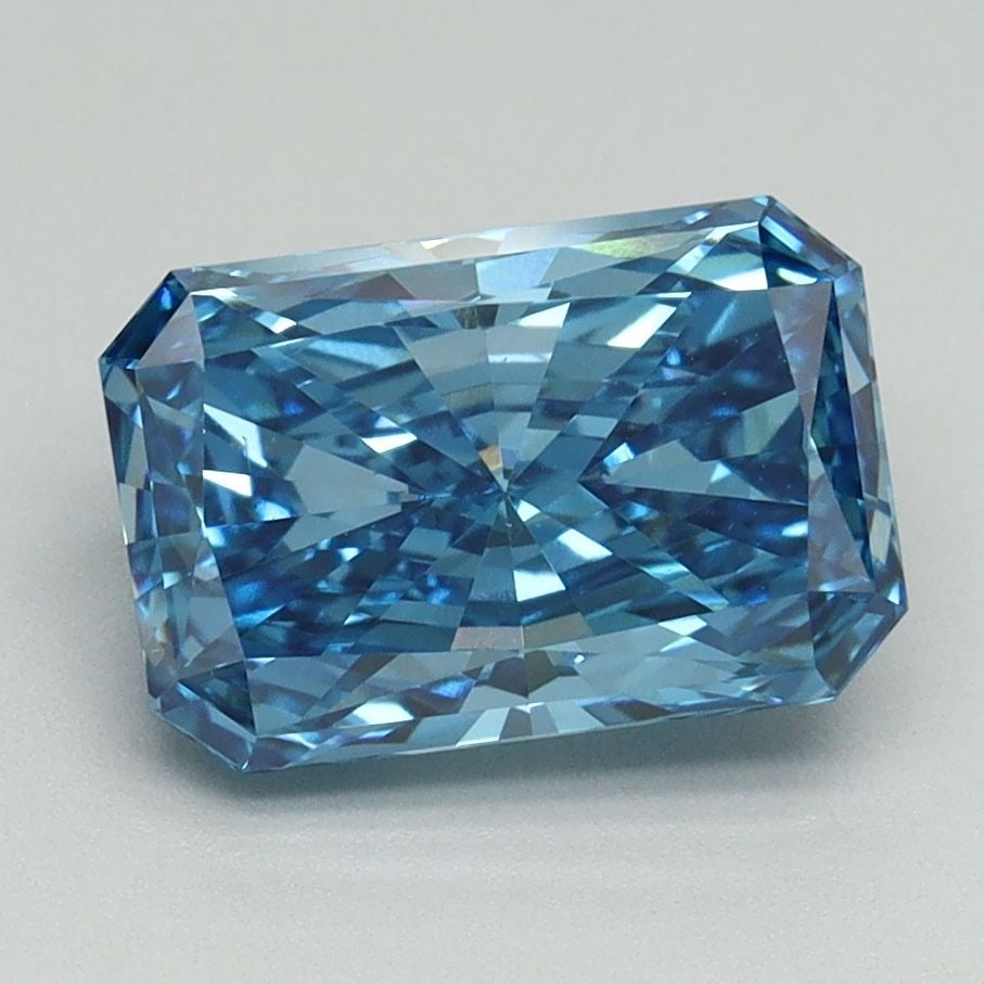 Loose Diamond - RADIANT 2.27ct Fancy Vivid Blue VS1: Loose Diamond - RADIANT 2.27ct Fancy Vivid Blue VS1 Source: This is a real non-mined Diamond that has been grown in a lab Shape: RADIANT Carats: 2.27 Color: Fancy Vivid Blue Certification: IGI Video: