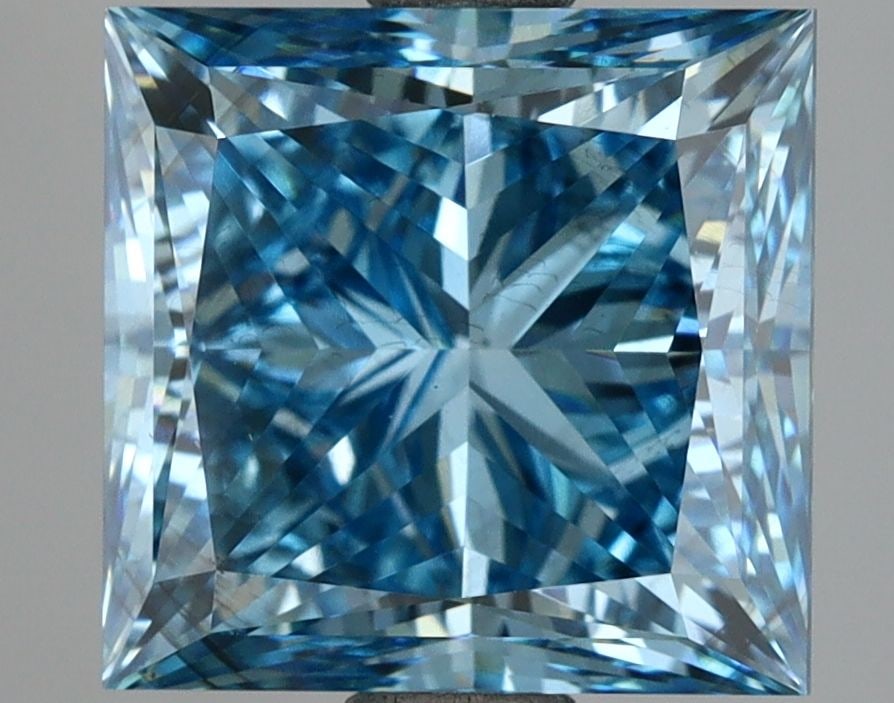 Loose Diamond - PRINCESS 4.06ct Fancy Vivid Blue SI1: Loose Diamond - PRINCESS 4.06ct Fancy Vivid Blue SI1 Source: This is a real non-mined Diamond that has been grown in a lab Shape: PRINCESS Carats: 4.06 Color: Fancy Vivid Blue Certification: IGI Video