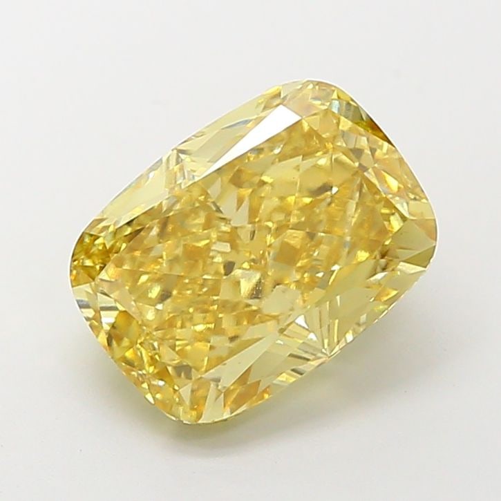 Loose Diamond - CUSHION MODIFIED 5.07ct Fancy Intense Yellow VS1: Loose Diamond - CUSHION MODIFIED 5.07ct Fancy Intense Yellow VS1 Source: This is a real non-mined Diamond that has been grown in a lab Shape: CUSHION MODIFIED Carats: 5.07 Color: Fancy Intense Yellow 
