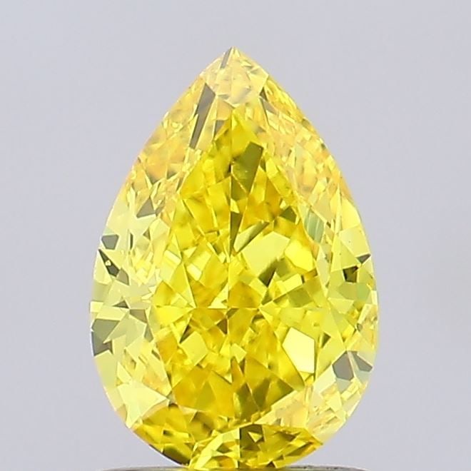 Loose Diamond - PEAR 1.0ct Fancy Vivid Yellow VS1: Loose Diamond - PEAR 1.0ct Fancy Vivid Yellow VS1 Source: This is a real non-mined Diamond that has been grown in a lab Shape: PEAR Carats: 1.0 Color: Fancy Vivid Yellow Certification: NONE Video: