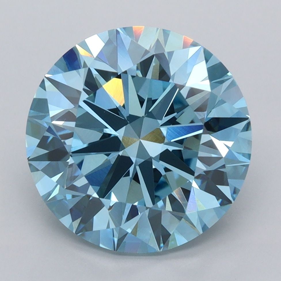 Ideal Loose Diamond - ROUND 4.99ct Fancy Vivid Blue VVS2: Ideal Loose Diamond - ROUND 4.99ct Fancy Vivid Blue VVS2 Source: This is a real non-mined Diamond that has been grown in a lab Shape: ROUND Carats: 4.99 Color: Fancy Vivid Blue Certification: IGI Vide