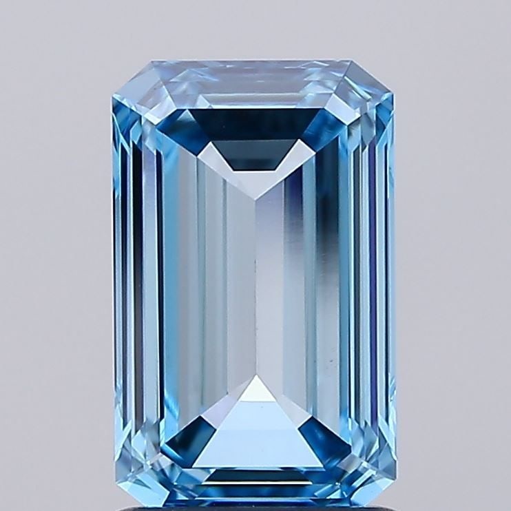 Loose Diamond - EMERALD 1.44ct Fancy Vivid Blue VVS2: Loose Diamond - EMERALD 1.44ct Fancy Vivid Blue VVS2 Source: This is a real non-mined Diamond that has been grown in a lab Shape: EMERALD Carats: 1.44 Color: Fancy Vivid Blue Certification: IGI Video: