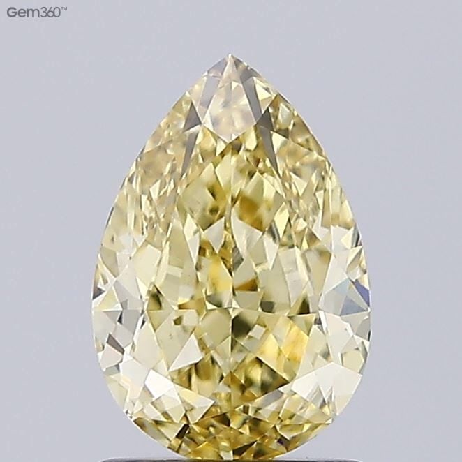 Loose Diamond - PEAR 1.54ct Fancy Intense Yellow VVS2: Loose Diamond - PEAR 1.54ct Fancy Intense Yellow VVS2 Source: This is a real non-mined Diamond that has been grown in a lab Shape: PEAR Carats: 1.54 Color: Fancy Intense Yellow Certification: IGI Vide