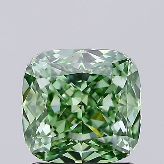 Loose Diamond - CUSHION MODIFIED 1.16ct Fancy Vivid Green VVS1: Loose Diamond - CUSHION MODIFIED 1.16ct Fancy Vivid Green VVS1 Source: This is a real non-mined Diamond that has been grown in a lab Shape: CUSHION MODIFIED Carats: 1.16 Color: Fancy Vivid Green Certi