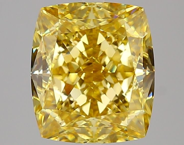 Loose Diamond - CUSHION MODIFIED 3.96ct Fancy Intense Yellow VVS2: Loose Diamond - CUSHION MODIFIED 3.96ct Fancy Intense Yellow VVS2 Source: This is a real non-mined Diamond that has been grown in a lab Shape: CUSHION MODIFIED Carats: 3.96 Color: Fancy Intense Yellow