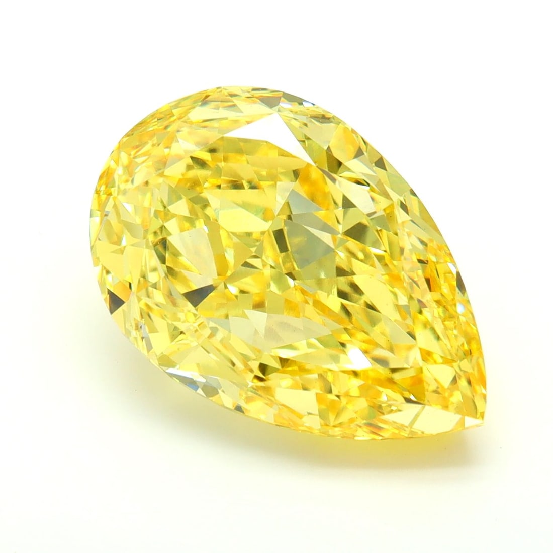 Loose Diamond - PEAR 8.04ct Fancy Vivid Yellow VS1: Loose Diamond - PEAR 8.04ct Fancy Vivid Yellow VS1 Source: This is a real non-mined Diamond that has been grown in a lab Shape: PEAR Carats: 8.04 Color: Fancy Vivid Yellow Certification: IGI Video: