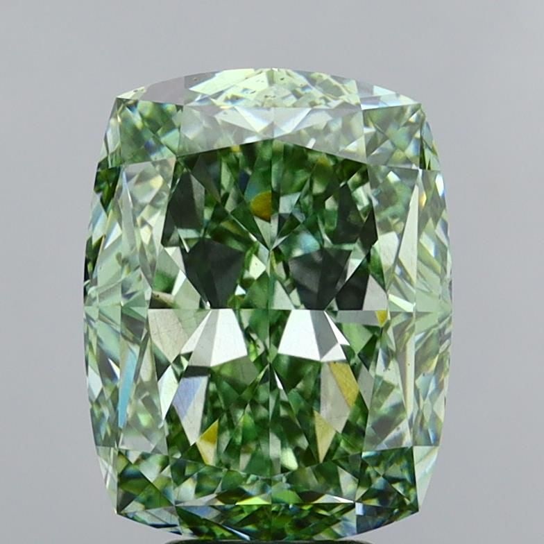 Loose Diamond - CUSHION MODIFIED 7.49ct Fancy Vivid Green VS2: Loose Diamond - CUSHION MODIFIED 7.49ct Fancy Vivid Green VS2 Source: This is a real non-mined Diamond that has been grown in a lab Shape: CUSHION MODIFIED Carats: 7.49 Color: Fancy Vivid Green Certif