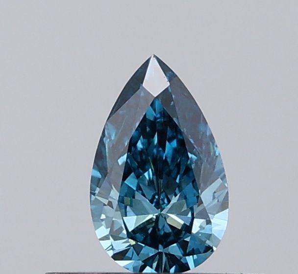 Loose Diamond - PEAR 0.27ct Fancy Vivid Greenish Blue SI1: Loose Diamond - PEAR 0.27ct Fancy Vivid Greenish Blue SI1 Source: This is a real non-mined Diamond that has been grown in a lab Shape: PEAR Carats: 0.27 Color: Fancy Vivid Greenish Blue Certification: