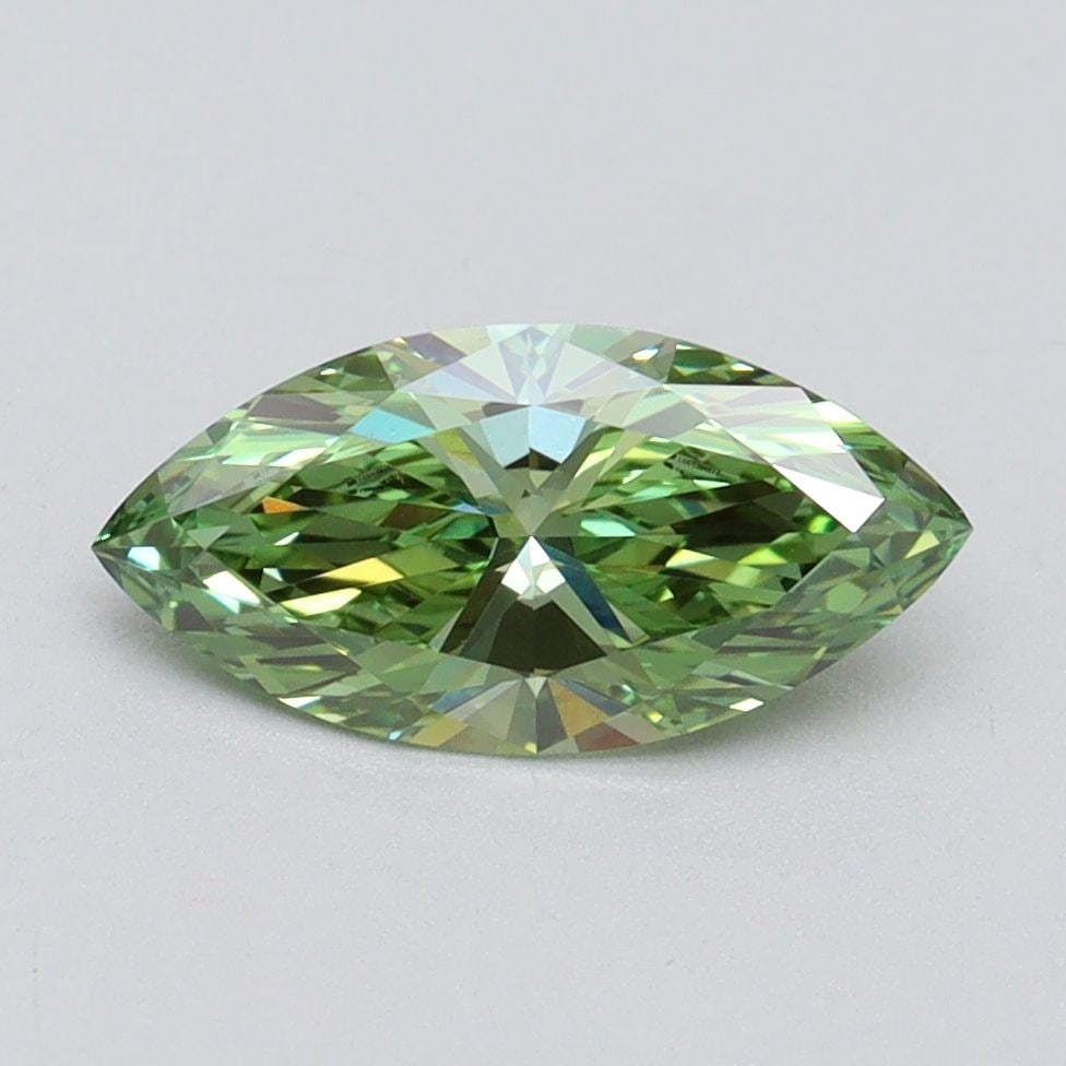 Loose Diamond - MARQUISE 1.02ct Fancy Vivid Green VS2: Loose Diamond - MARQUISE 1.02ct Fancy Vivid Green VS2 Source: This is a real non-mined Diamond that has been grown in a lab Shape: MARQUISE Carats: 1.02 Color: Fancy Vivid Green Certification: IGI Vid
