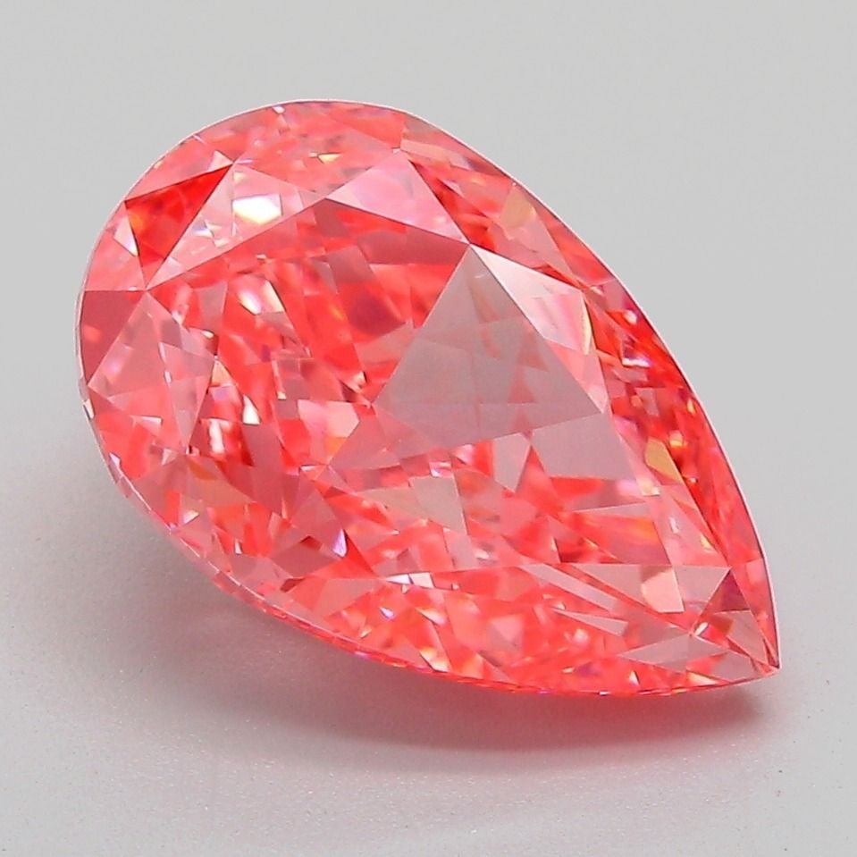 Loose Diamond - PEAR 4.11ct Fancy Vivid Pink VVS2: Loose Diamond - PEAR 4.11ct Fancy Vivid Pink VVS2 Source: This is a real non-mined Diamond that has been grown in a lab Shape: PEAR Carats: 4.11 Color: Fancy Vivid Pink Certification: IGI Video: