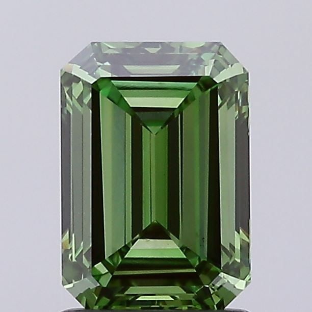 Loose Diamond - EMERALD 1.52ct Fancy Vivid Green VS1: Loose Diamond - EMERALD 1.52ct Fancy Vivid Green VS1 Source: This is a real non-mined Diamond that has been grown in a lab Shape: EMERALD Carats: 1.52 Color: Fancy Vivid Green Certification: IGI Video