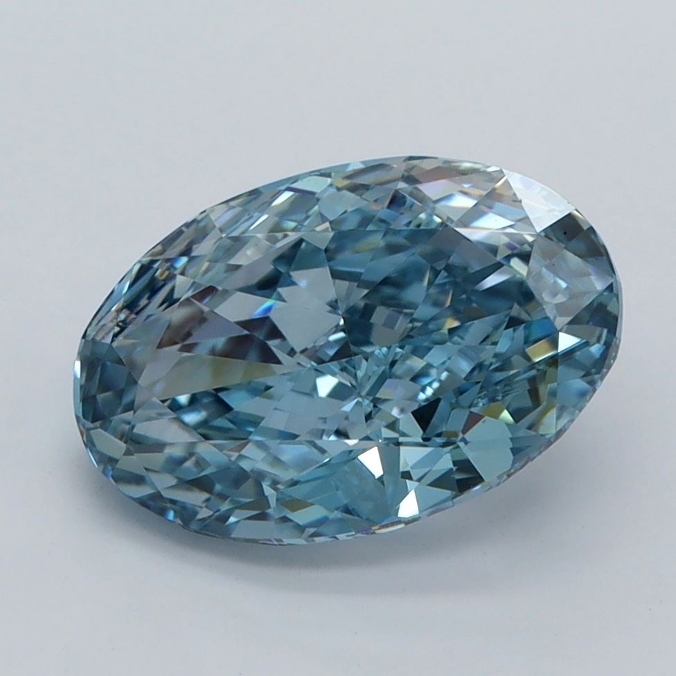 Loose Diamond - OVAL 3.02ct Fancy Vivid Blue VVS1: Loose Diamond - OVAL 3.02ct Fancy Vivid Blue VVS1 Source: This is a real non-mined Diamond that has been grown in a lab Shape: OVAL Carats: 3.02 Color: Fancy Vivid Blue Certification: IGI PLEASE NOTE: