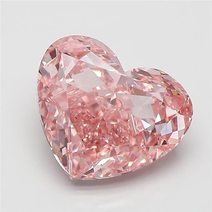 Loose Diamond - HEART 5.05ct Fancy Vivid Pink VS1: Loose Diamond - HEART 5.05ct Fancy Vivid Pink VS1 Source: This is a real non-mined Diamond that has been grown in a lab Shape: HEART Carats: 5.05 Color: Fancy Vivid Pink Certification: IGI Video: