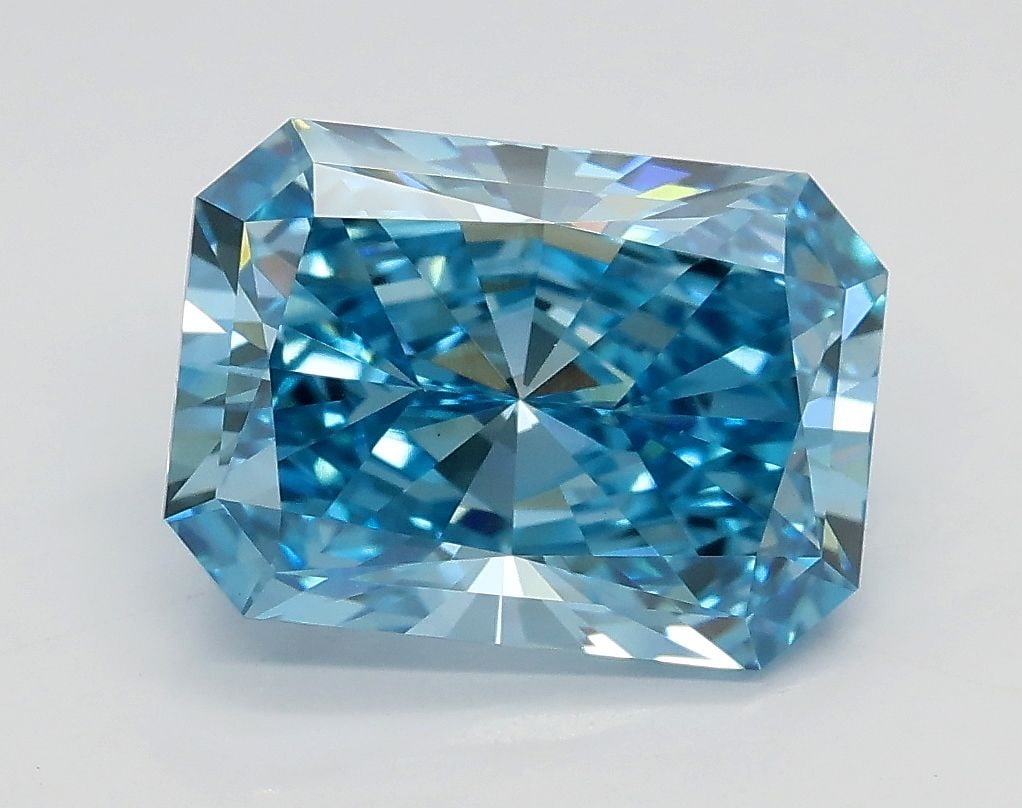 Loose Diamond - RADIANT 2.52ct Fancy Vivid Blue VS1: Loose Diamond - RADIANT 2.52ct Fancy Vivid Blue VS1 Source: This is a real non-mined Diamond that has been grown in a lab Shape: RADIANT Carats: 2.52 Color: Fancy Vivid Blue Certification: IGI Video: