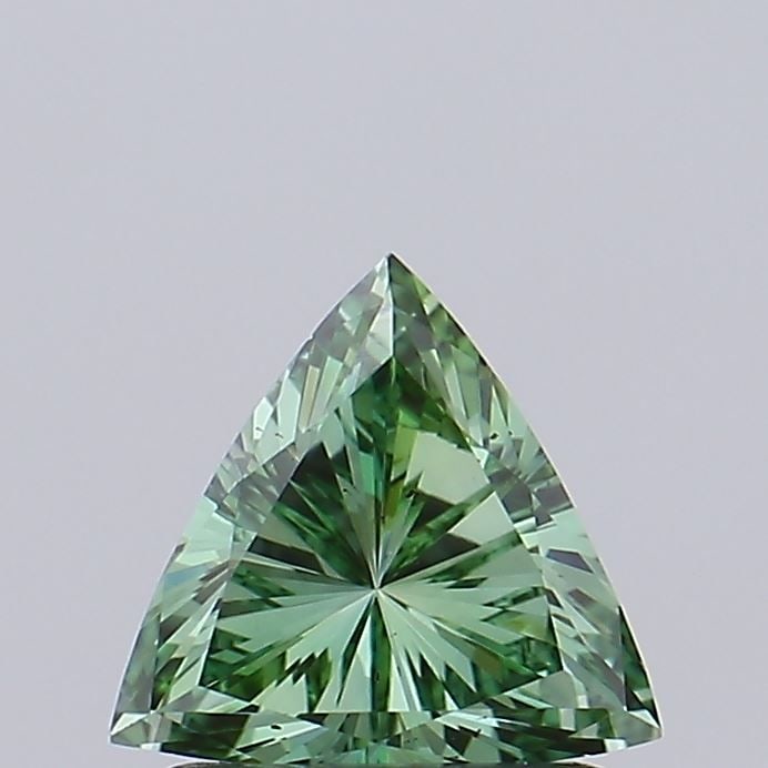 Loose Diamond - TRIANGULAR 0.73ct Fancy Vivid Green VVS2: Loose Diamond - TRIANGULAR 0.73ct Fancy Vivid Green VVS2 Source: This is a real non-mined Diamond that has been grown in a lab Shape: TRIANGULAR Carats: 0.73 Color: Fancy Vivid Green Certification: NO