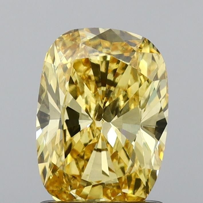 Loose Diamond - CUSHION BRILLIANT 1.25ct Fancy Intense Yellow VS1: Loose Diamond - CUSHION BRILLIANT 1.25ct Fancy Intense Yellow VS1 Source: This is a real non-mined Diamond that has been grown in a lab Shape: CUSHION BRILLIANT Carats: 1.25 Color: Fancy Intense Yello