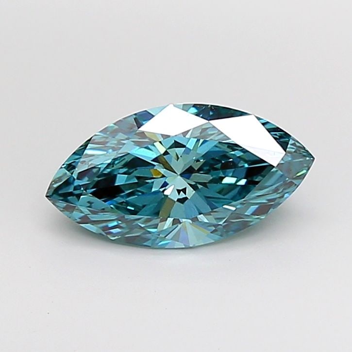Loose Diamond - MARQUISE 2.06ct Fancy Vivid Blueish Green VVS2: Loose Diamond - MARQUISE 2.06ct Fancy Vivid Blueish Green VVS2 Source: This is a real non-mined Diamond that has been grown in a lab Shape: MARQUISE Carats: 2.06 Color: Fancy Vivid Blueish Green Certi