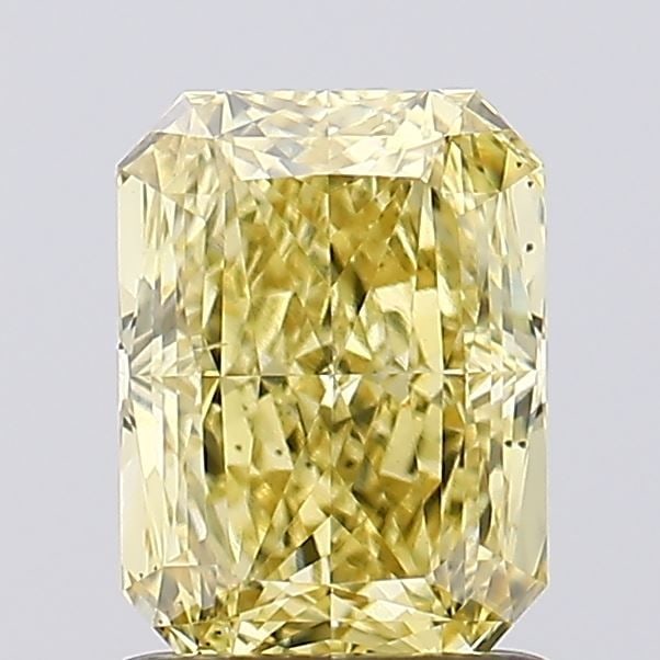 Loose Diamond - RADIANT 1.57ct Fancy Vivid Yellow VS1: Loose Diamond - RADIANT 1.57ct Fancy Vivid Yellow VS1 Source: This is a real non-mined Diamond that has been grown in a lab Shape: RADIANT Carats: 1.57 Color: Fancy Vivid Yellow Certification: IGI Vid