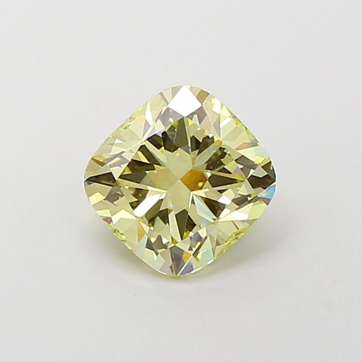 Loose Diamond - CUSHION MODIFIED 2.09ct Fancy Light Yellow VS1: Loose Diamond - CUSHION MODIFIED 2.09ct Fancy Light Yellow VS1 Source: This is a real non-mined Diamond that has been grown in a lab Shape: CUSHION MODIFIED Carats: 2.09 Color: Fancy Light Yellow Cert