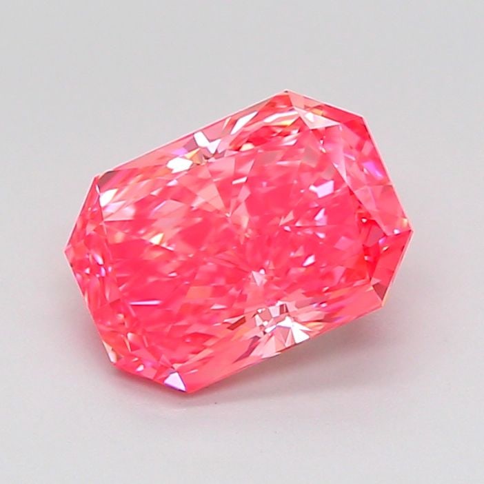 Loose Diamond - RADIANT 2.01ct Fancy Vivid Pink VVS1: Loose Diamond - RADIANT 2.01ct Fancy Vivid Pink VVS1 Source: This is a real non-mined Diamond that has been grown in a lab Shape: RADIANT Carats: 2.01 Color: Fancy Vivid Pink Certification: IGI Video: