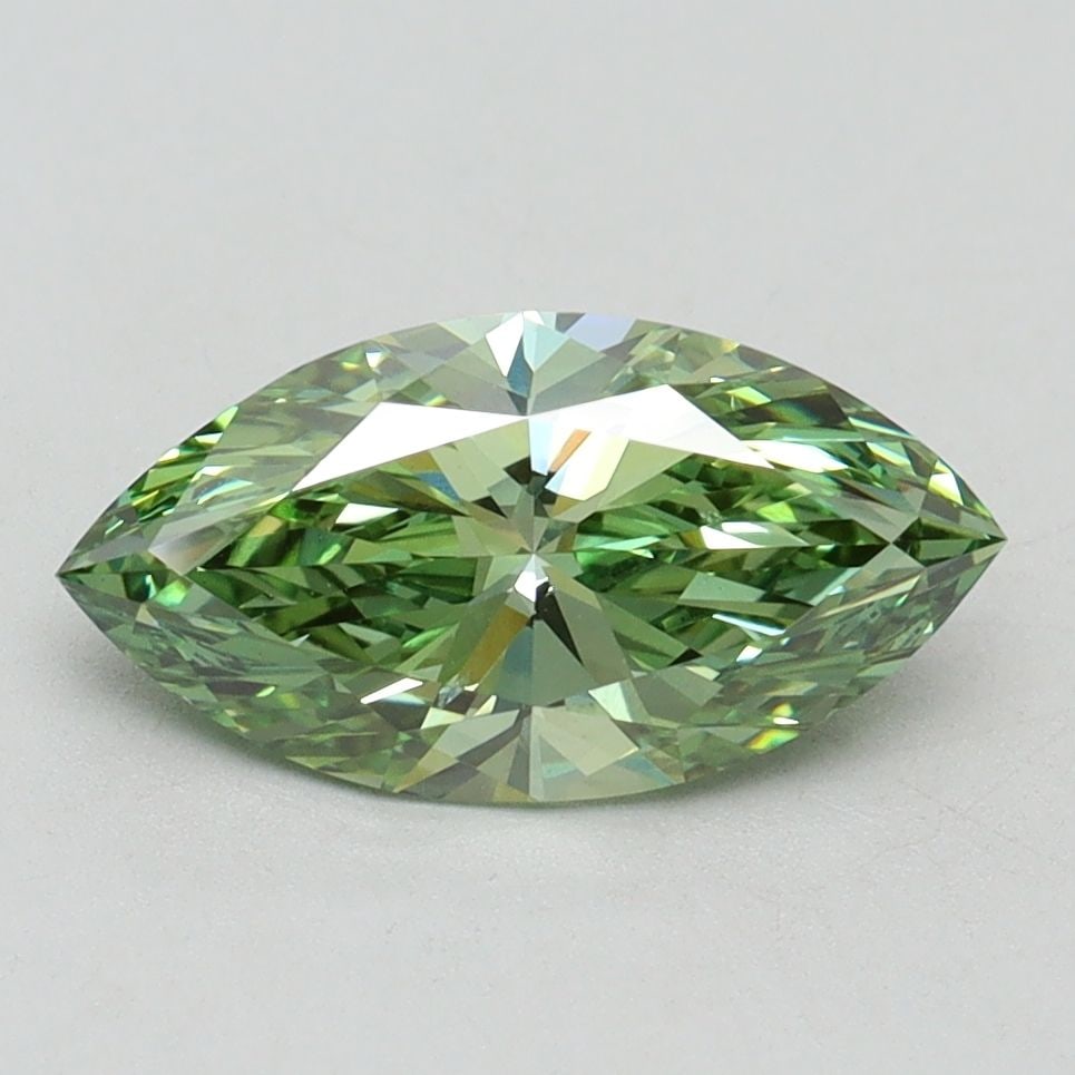 Loose Diamond - MARQUISE 1.51ct Fancy Vivid Green VS2: Loose Diamond - MARQUISE 1.51ct Fancy Vivid Green VS2 Source: This is a real non-mined Diamond that has been grown in a lab Shape: MARQUISE Carats: 1.51 Color: Fancy Vivid Green Certification: IGI Vid