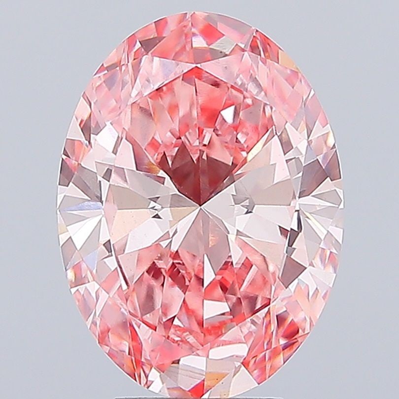 Loose Diamond - OVAL 5.37ct Fancy Vivid Pink VS1: Loose Diamond - OVAL 5.37ct Fancy Vivid Pink VS1 Source: This is a real non-mined Diamond that has been grown in a lab Shape: OVAL Carats: 5.37 Color: Fancy Vivid Pink Certification: IGI Video: